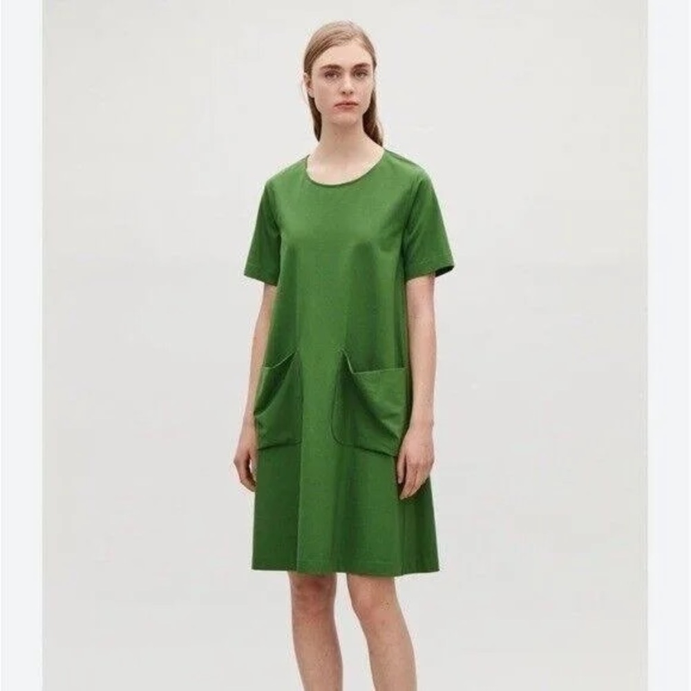 COS elegant a line swing Green Pocket Dress